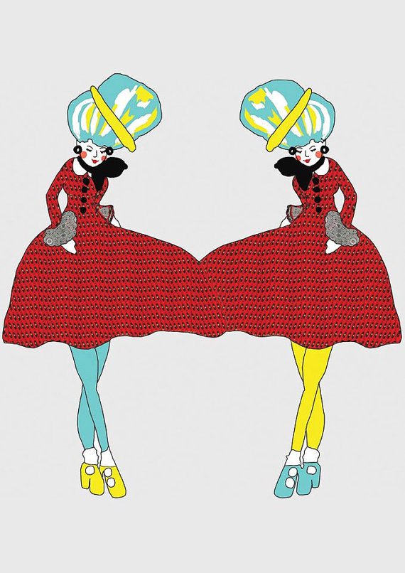 Fashion Twins- Limited Edition (of 50) signed, hand finished Giclee print on 330 gsm 